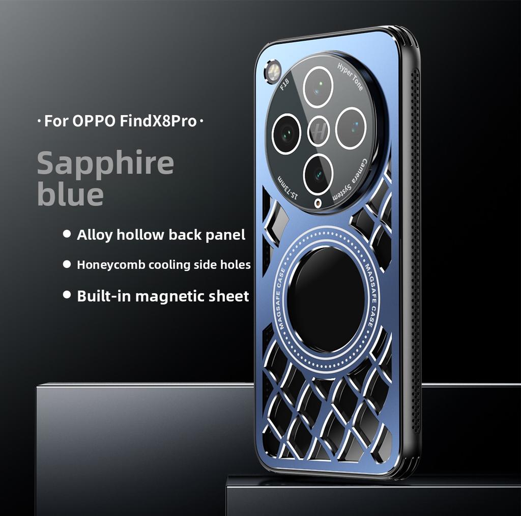 For OPPO Find X8 Ultra Case Hard alloy heat dissipation magnetic Protective back cover for Find X8 Pro X8S+ Plus Phone Shell