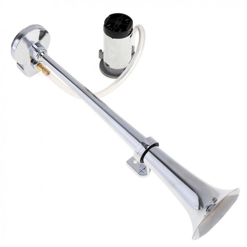 Universal 17inch Single Trumpet Car Air Horn 12V Compressor 150DB Super Loud Air Hose Car Horn Speaker for Truck Boat Motorcycle