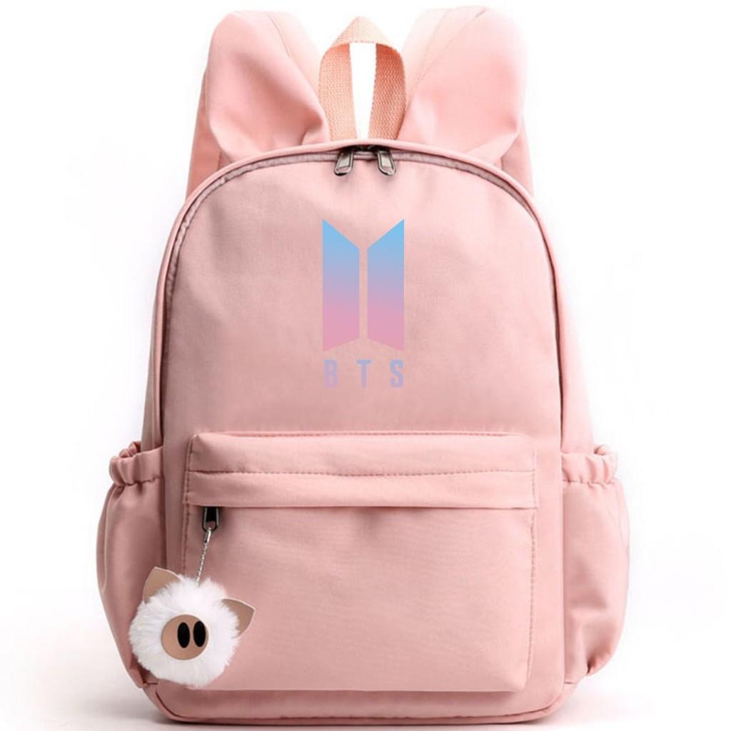 Bunny Kpop Bts Rabbit Ears Backpack Girls School Bags V With Piggy Pendant Plush