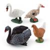 Realistic Plastic Farm Animal Statue Includes Black Swan Hen Duck And Goose Models