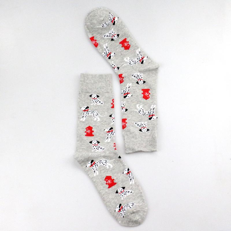 Men Socks Spotted Dog Bulldog Dog Coloured Long Style Mangy Dog Tide Socks