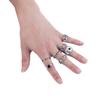 7 pcs Trendy Heart Zinc Zinc Alloy Width Hip-hop Men Finger Ring Punk Style Korean Style Ring Irregular Ring