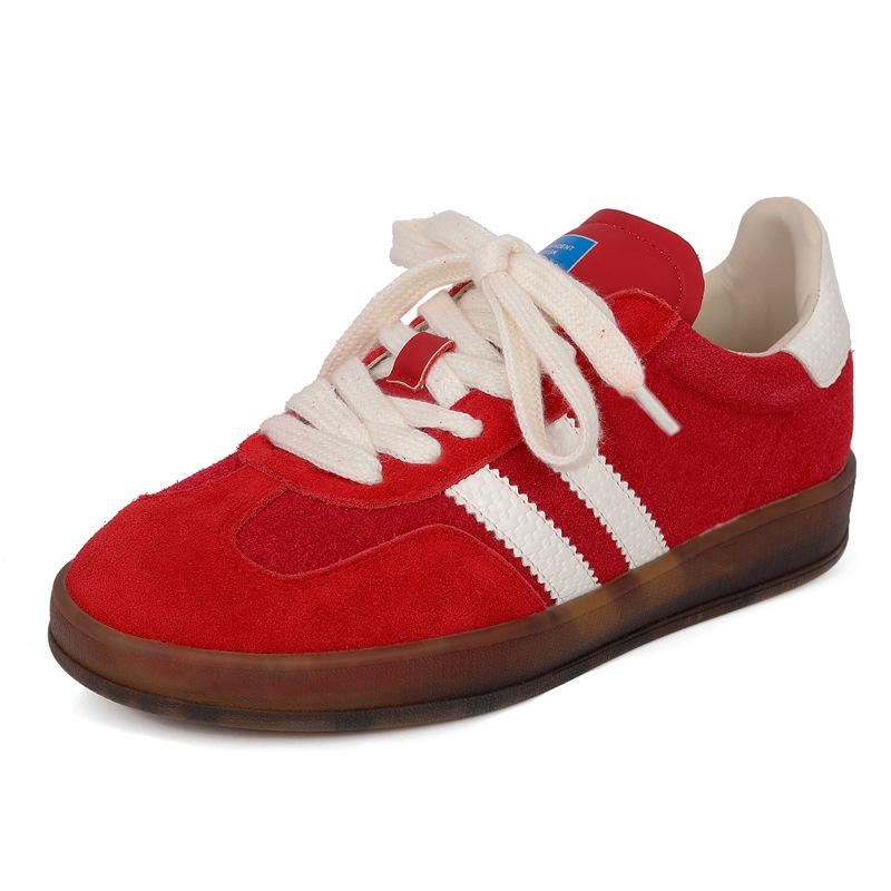 

Кожаные туфли на плоской подошве для женщин Huizhou Su Yinyin, такие же туфли на шнуровке, повседневные, универсальные, с круглым носком, немецкие кроссовки для женщин 34