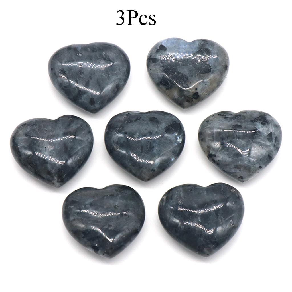 3Pcs, Assorted Natural Crystal Heart Stones Bulk Polished Healing Crystal Hearts for DIY Jewelry, Meditation, Reiki & Valentine's Day Gifts