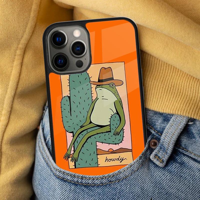 Cute Frog Cartoon Soft Phone Case for iPhone 17 Air 16e Pro max 15 Pro 13 14 Plus 11 12 MagSafe Magnetic Coque