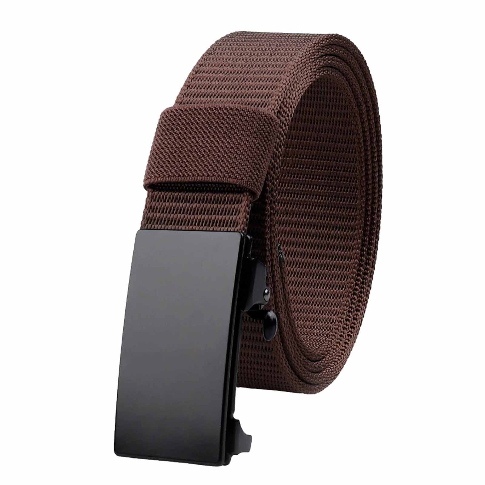 

Нейлоновый ремень с автоматической пряжкой из сплава – Утолщенный мужской ремень без зубцов, Гладкий регулируемый поясной ремень, Повседневный и универсальный уличный ремень One Size