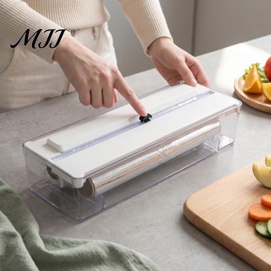Modular Kitchen Drawer Dividers Aluminum Foil Dispenser, Adjustable Sliding Cut Organizer, Non-slip Base Gadgets for Organization Large Capacity