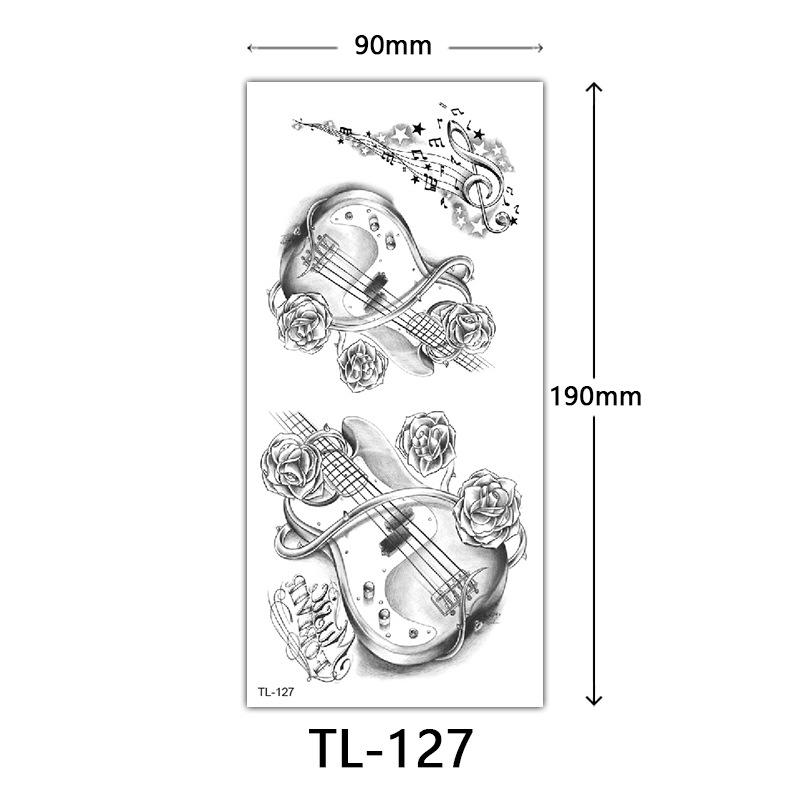 Flower Tattoo Stickers, Color Sketch Tattoo Stickers, English Letters, Wedding Photography Tattoo