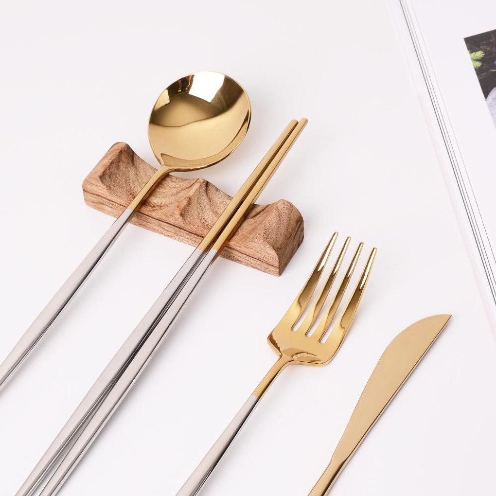 Avella Premium Glossy and Matte Cutlery Two-Tone 4-Piece Set