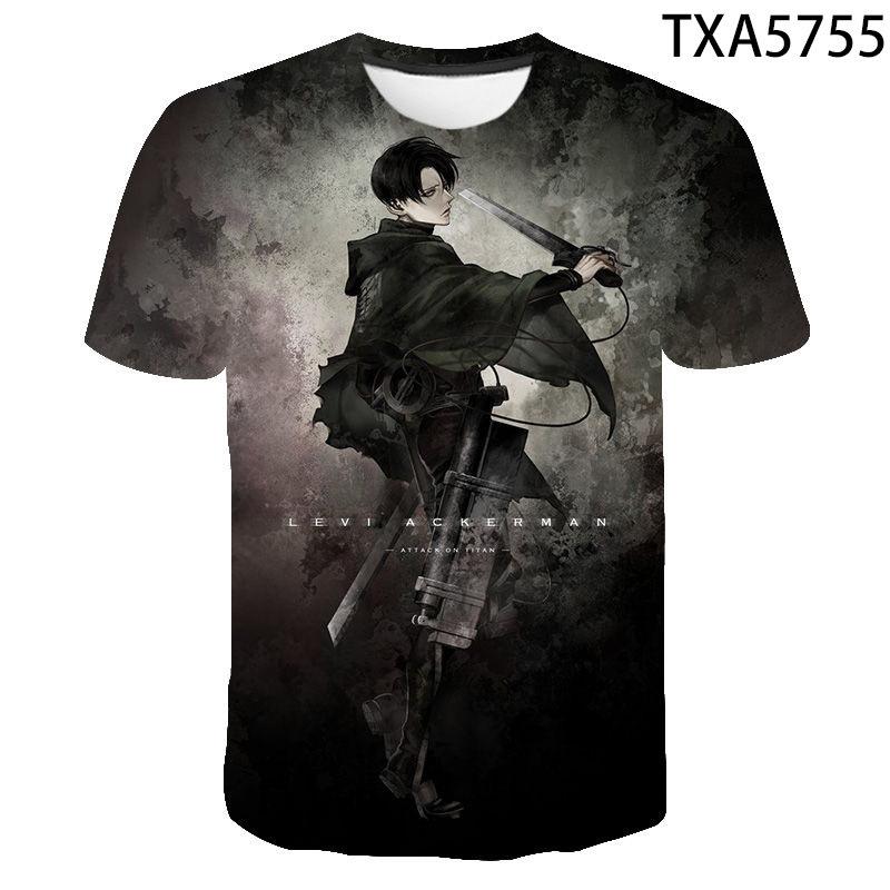 Attack on Titan 3D Pattern T-Shirt for Anime Fans, Stylish Cartoon Tops, Lightweight Polyester Casual Streetwear Clothes