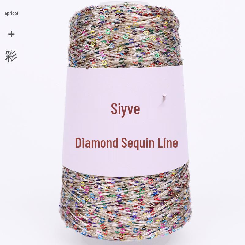 Filato di paillettes Siyue 2mm - Lana tessuta a mano per progetti fai da te (100 grammi)