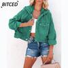 Damen Vintage Casual Einfarbig Druck Herbst Winter Langarm Jacken & Mäntel