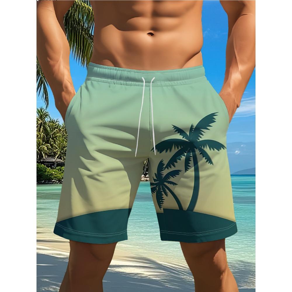 Men's Pink Orange Abstract Fluid Print Beach Shorts Drawstring Waist Quick Dry Casual Swim Trunks 2026