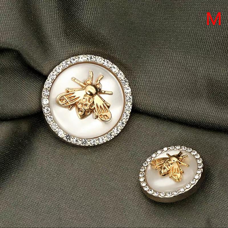 6Pcs Bee Metal Flower Buttons For Women Dress Coat Suit Cardigan Sewing Button
