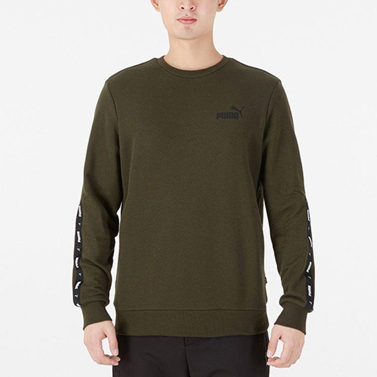 PUMA Sweatshirts Men's Green Crew Neck Moderate Regular 849562-70
