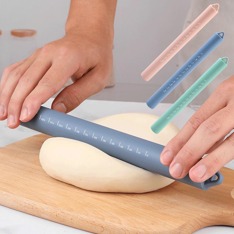Silicone Rolling Pin Pastry Dough Flour Roller Kitchen Cooking Baking Tool For Dumpling Wrappers Pizza And Noodles