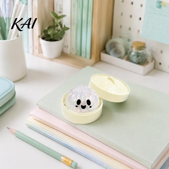 Stress Relief Gadget 1/4/5Pcs Halloween Dumpling Squeeze Toy with Steamer Box, Cartoon Glitter Steamed Bun Box Toy, Ball Fidget for Home Office Party