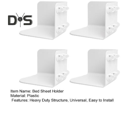 4Pcs Bed Sheet Holder with Silicone Lock Strip Heavy Duty Bedsheet Corner Fastener Keep Sheets Tight All Mattress Size Fitted Sheet Fixing Clip