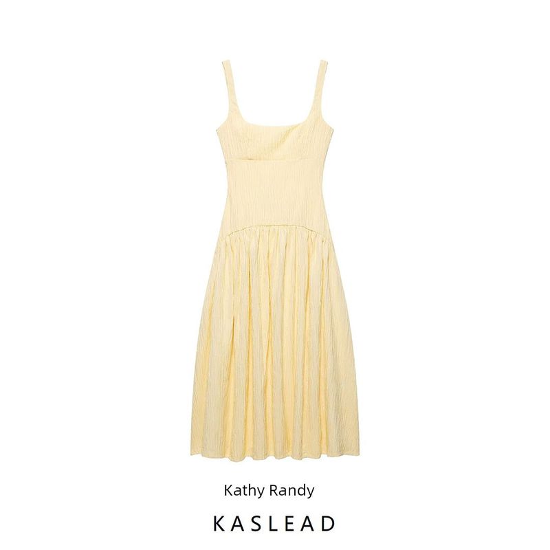 Kaslead New Women Clothes Western Style Fashion Texture Midi Dress 4813323 727