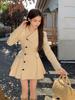 Women's French Retro Chic Lapel Dress, 2026 Spring Slimming Niche Trench Coat