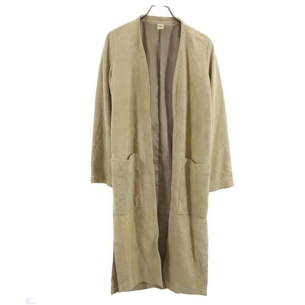 Ron Herman Long Rum Leather Coat XS Beige Sheep Leather Women Used