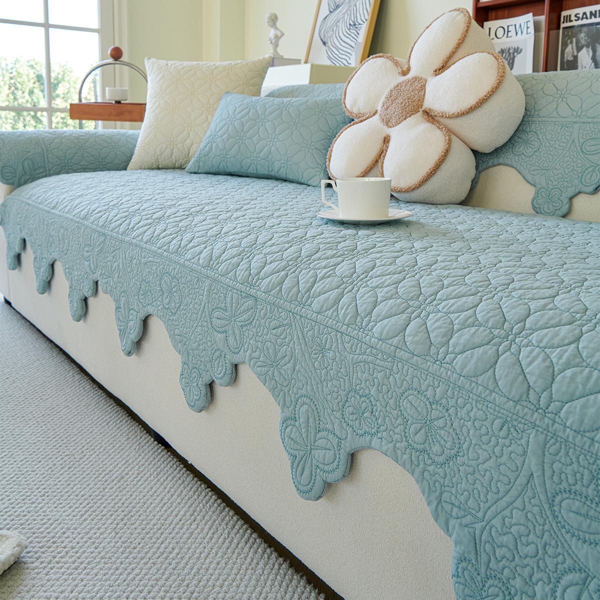 

Ins Cream Autumn And Winter Cotton Sofa Cushion Living Room Seat Cushion Sofa Towel Seat Cushion Simple Sofa Cover Non-Slip Cloth 70*70cm