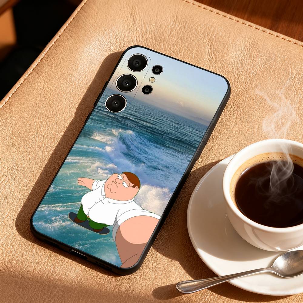 F-Family Funny G-Guy Phone Case For Samsung S26,S25,24,23,22,30,21,10,9,Ultra,Plus,Lite,FE Soft Black Case
