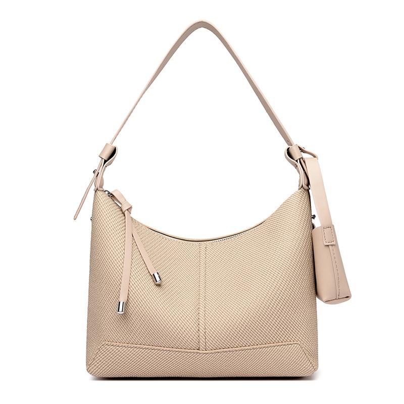 Women's Textured Hobo Bag Stylish Shoulder Bag with Detachable Small Pouch for Daily Use