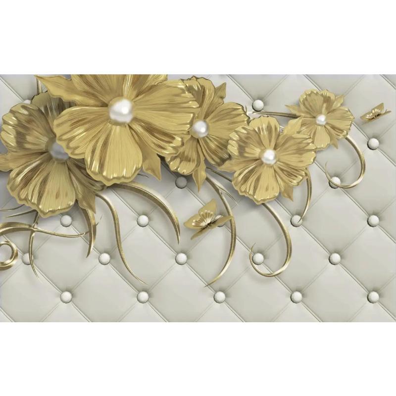 Mural Flower Jewelry Wallpaper For Living Room Tv Background Jewelry Flower Soft Bag Wall Mural Home Decor