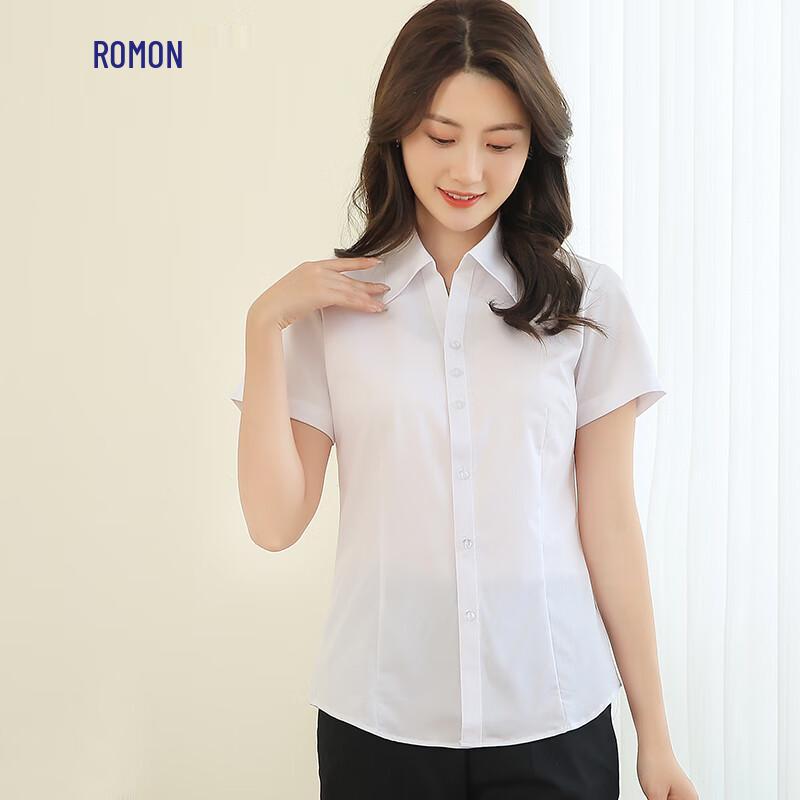 Luomeng Women's Slim-Fit Short-Sleeve Professional Shirt