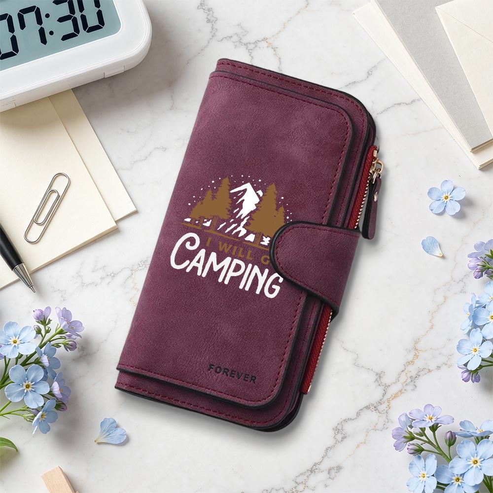 Camping Pattern Multi Slot Casual Portable Long Wallet 