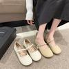 Mary Jane Schuhe Mädchen 2025 Neue Flachboden Weichsohle Weiches Leder Einzelne Schuhe Sommer und Herbst mit Röcken Fee Zarte Kleine Lederschuhe