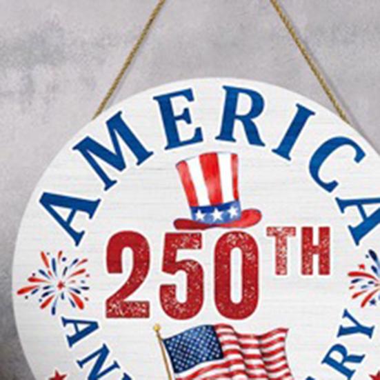 VS 250e Verjaardag Houten Deurbord 1776-2026 250 Jaar Vrijheid Patriottisch Hangbord voor 4 juli Onafhankelijkheidsdag Voordeur Huis Veranda