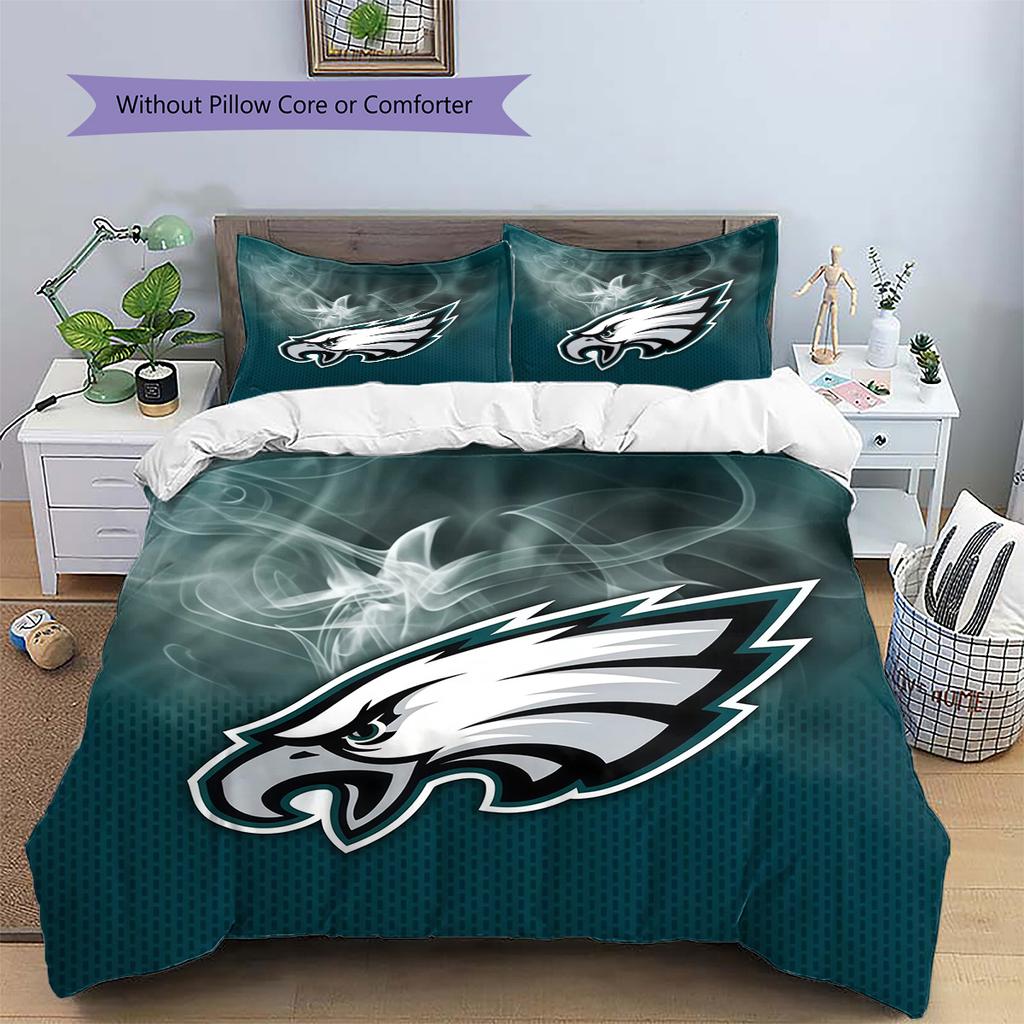 Philadelphia Eagles2 Pattern Bedding Quilt Set  Home Decoration  Gift (1 * Duvet Cover + 2 * Pillowcase  Without Core)
