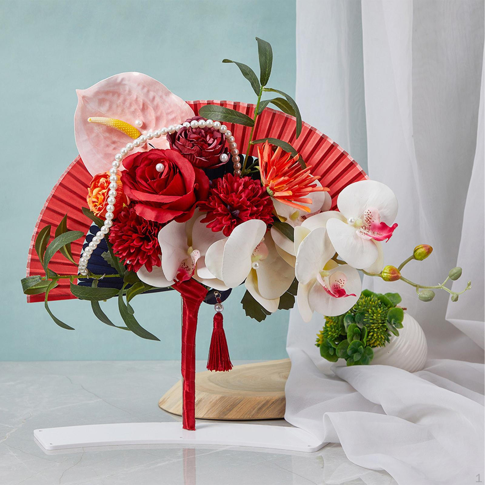 

Свадебный Букет Проведение Свадьбы В Китайском Стиле Рука Вентилятор Мода Бросок красный