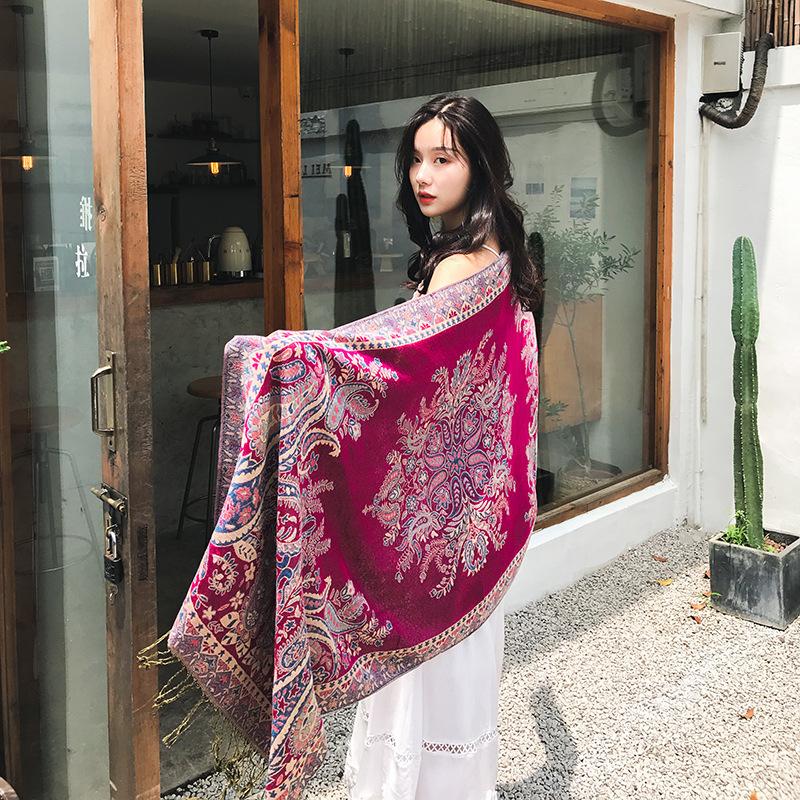 Bohemian Style Paisley Jacquard Scarf Women Soft Long Shawls And Wraps Ladies Cashew Print Ethnic Shawl Sunshade Travel Scarves