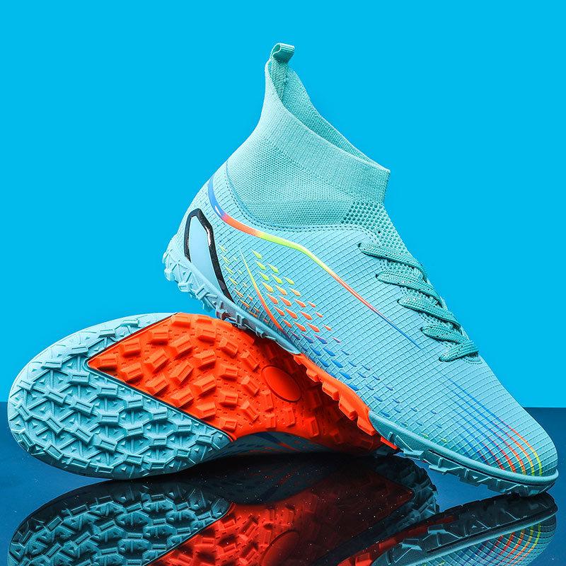 high-top football shoes broken nails sneakers long nails non-slip adult children's sports shoes men's professional training shoes