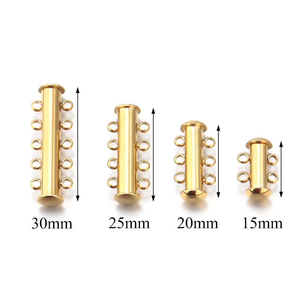 2/3/4/5 Reihen Edelstahl Magnetverschluss Schieberöhren Schloss Für Mehrschichtige Armbänder Halsketten Verschluss Haken Schmuckherstellung Zubehör