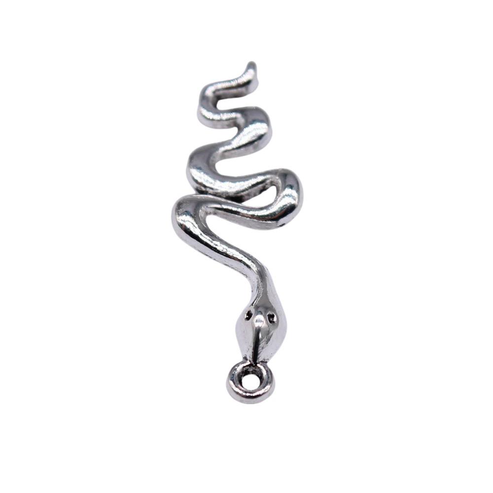 Cobra Snake Charms Antique Bronze Silver Pendants For DIY Bracelet Necklace Jewelry