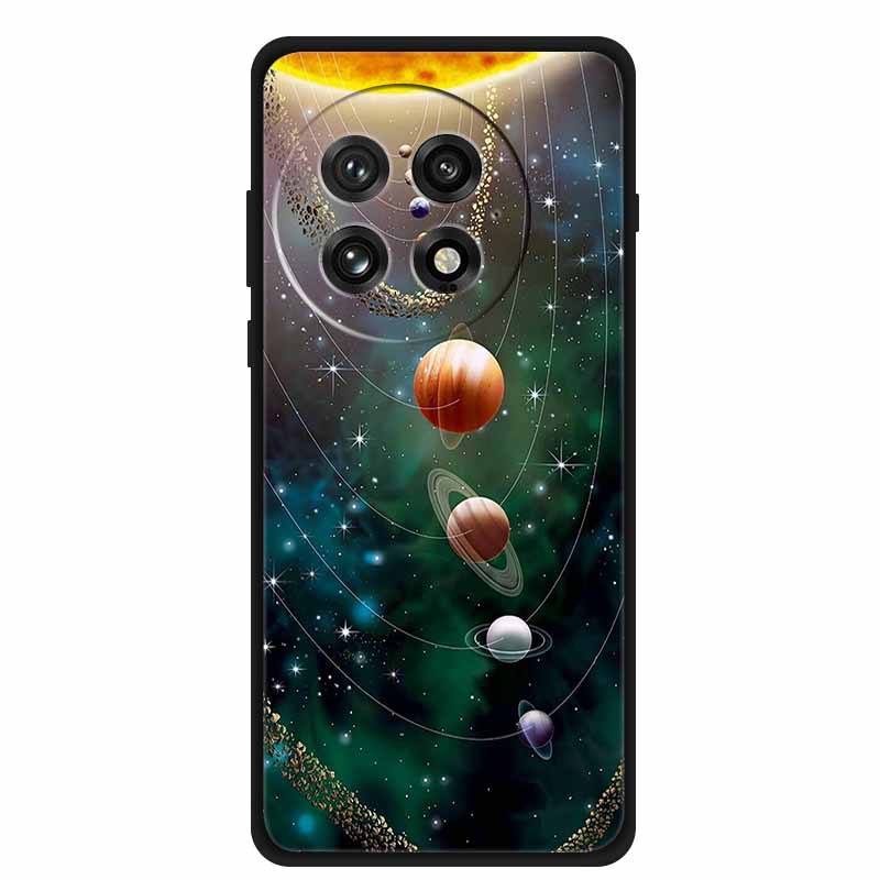 Funda For OnePlus13 5G Case OnePlus 13R Black Silicone Soft Flower Fashion TPU Back Cover For OnePlus13 13R Case Protective Capa