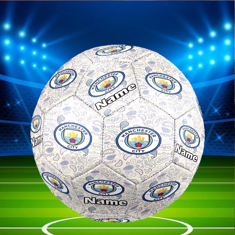 Individueller Name Personalisierter Manchester City FC-A Druck Größe 5 Fußball Training & Spiel Fußball, für Team, Kicken, Geschenk für Fußball-Enthusiasten