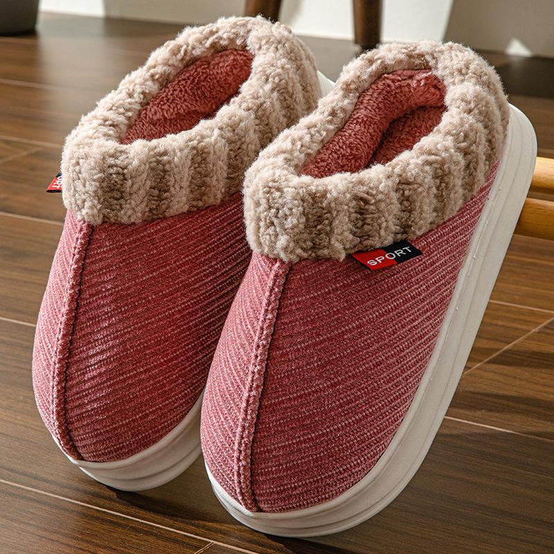 Winter Plush and Thick Cotton Shoes with Padded Heels for Men All Inclusive At Home for The Elderly Plush and Warm Shoes for Women Thick Soled