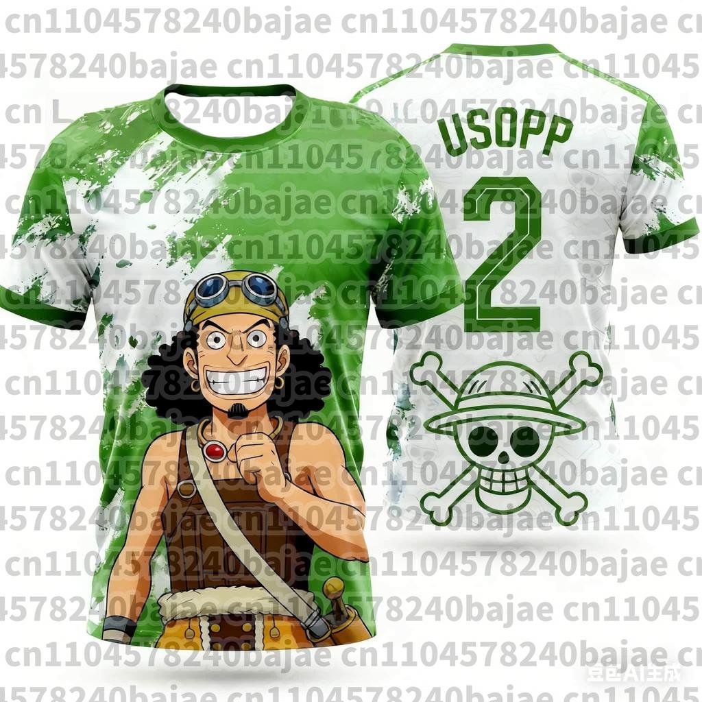 2026 One Piece Graphic T-shirt Japanese anime football jerseys Sports Dry Quickly T-Shirt Children's Clothing Tee
