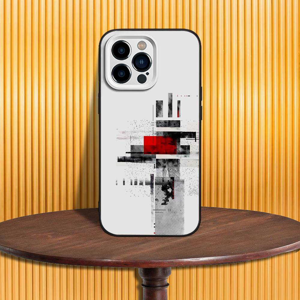 

Geometric B-Bauhaus Art For iPhone 17,16,15,14,13,12,11,X,XR,Air,Pro,Max,Plus Soft Funda Black Phone Case iPhone13