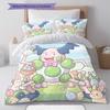 Anime Easter Pokemon Pattern Bedding Quilt Set Quilt Cover Pillowcase Home Decoration Birthday Gift (1 * duvet cover + 2 * pillowcase, without core)