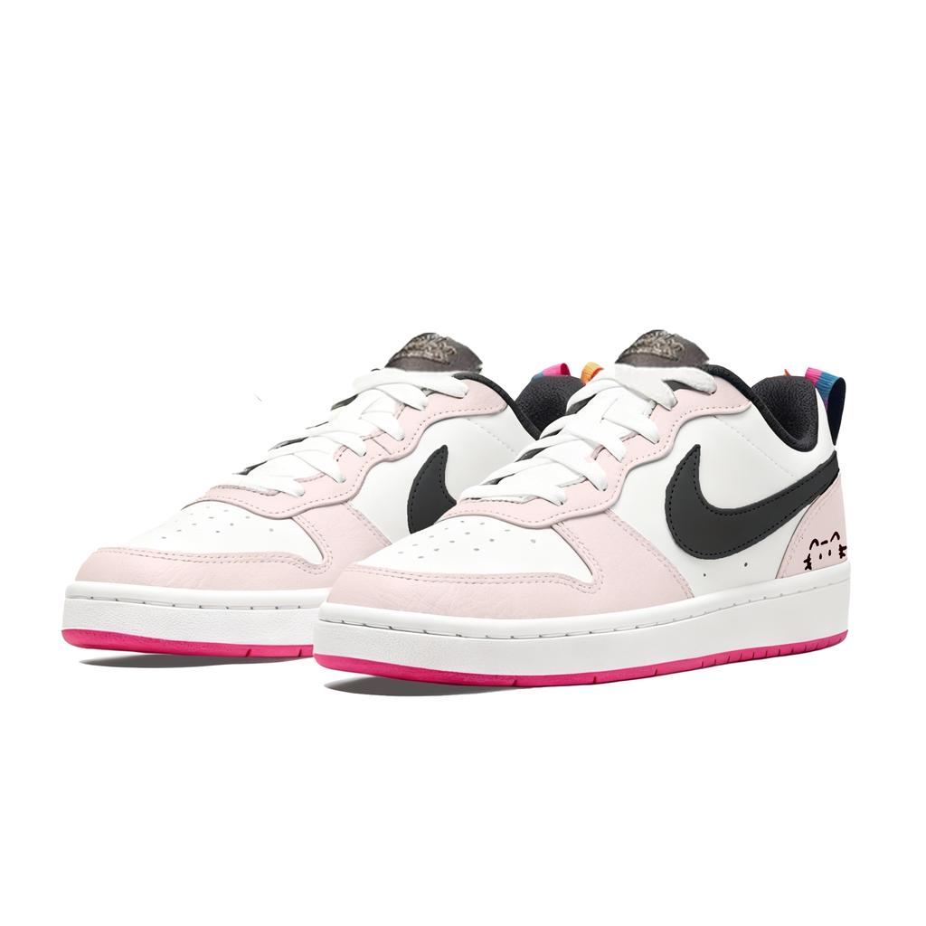 Nike Court Borough GS Black Berry Pink Lightweight Low top Skateboard Shoes Women's DJ0040-100(Team1713-)