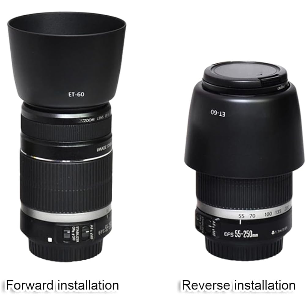 Reversible Lens Hood Shade Protector, ET-60 Compatible, Canon Canon Compatible RF 75-300mm f/4.0-...