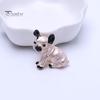 Cartoon Cute Ugly Dog Shape Brooch Shining Rhinestones Inlaid Eyes Pin Suit Lapel Badge Jewelry Gift Coat Accessories