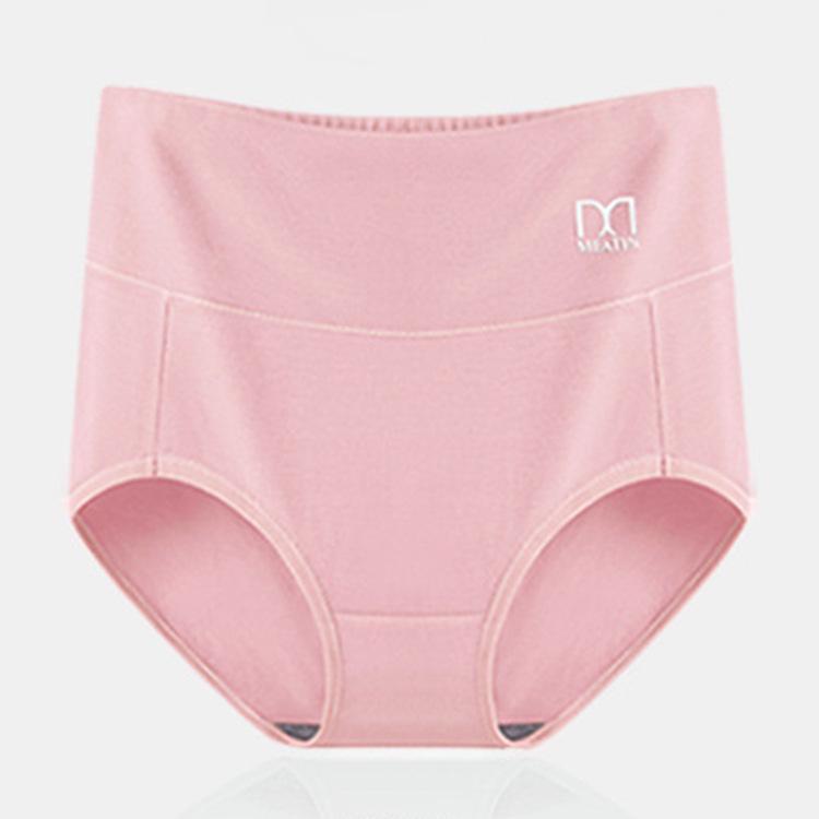 Four Seasons Mei Ya High Waist Cotton Women's Panties - Antibacterial Crotch, Hip Lifting, Abdomen Shaping Triangle Design.