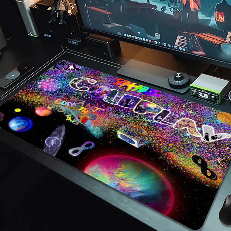 Coldplay Band Color Mouse Pad Large Gaming Table Cushion Non-slip Laptop Tablet Big Mousepad XXL Mat Mini PC Playmat With Lock edge